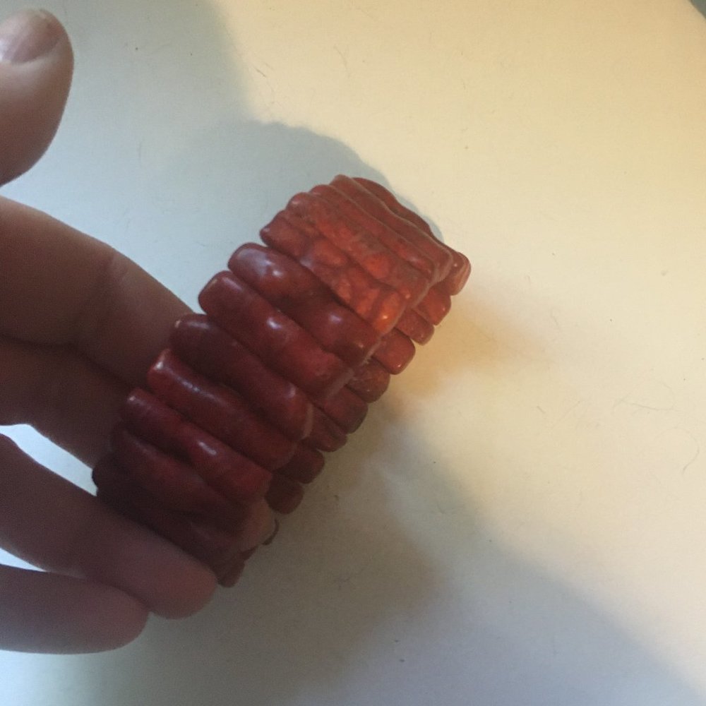 Sponge Coral Stick Stretch Bracelet - 388 $35 or $30 w/offer